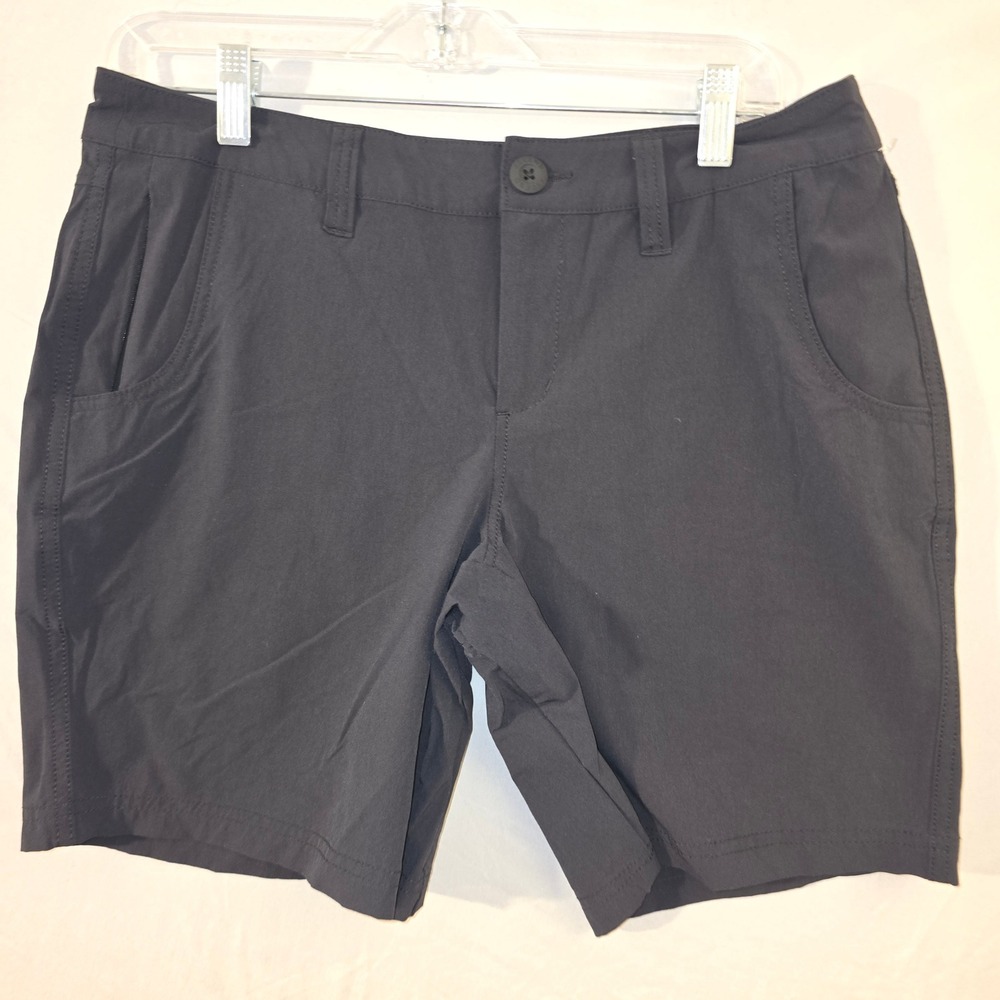 Ascend Hiking Shorts 8 Womens Black Nylon Spandex Stretch 5-Pocket Outdoor